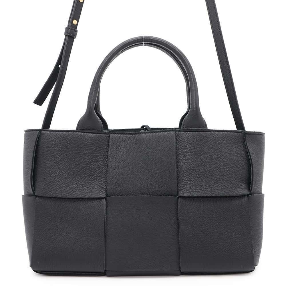 Bottega Veneta Arco Intrecciato Cassette Leather Tote Bag Black